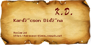 Karácson Diána névjegykártya